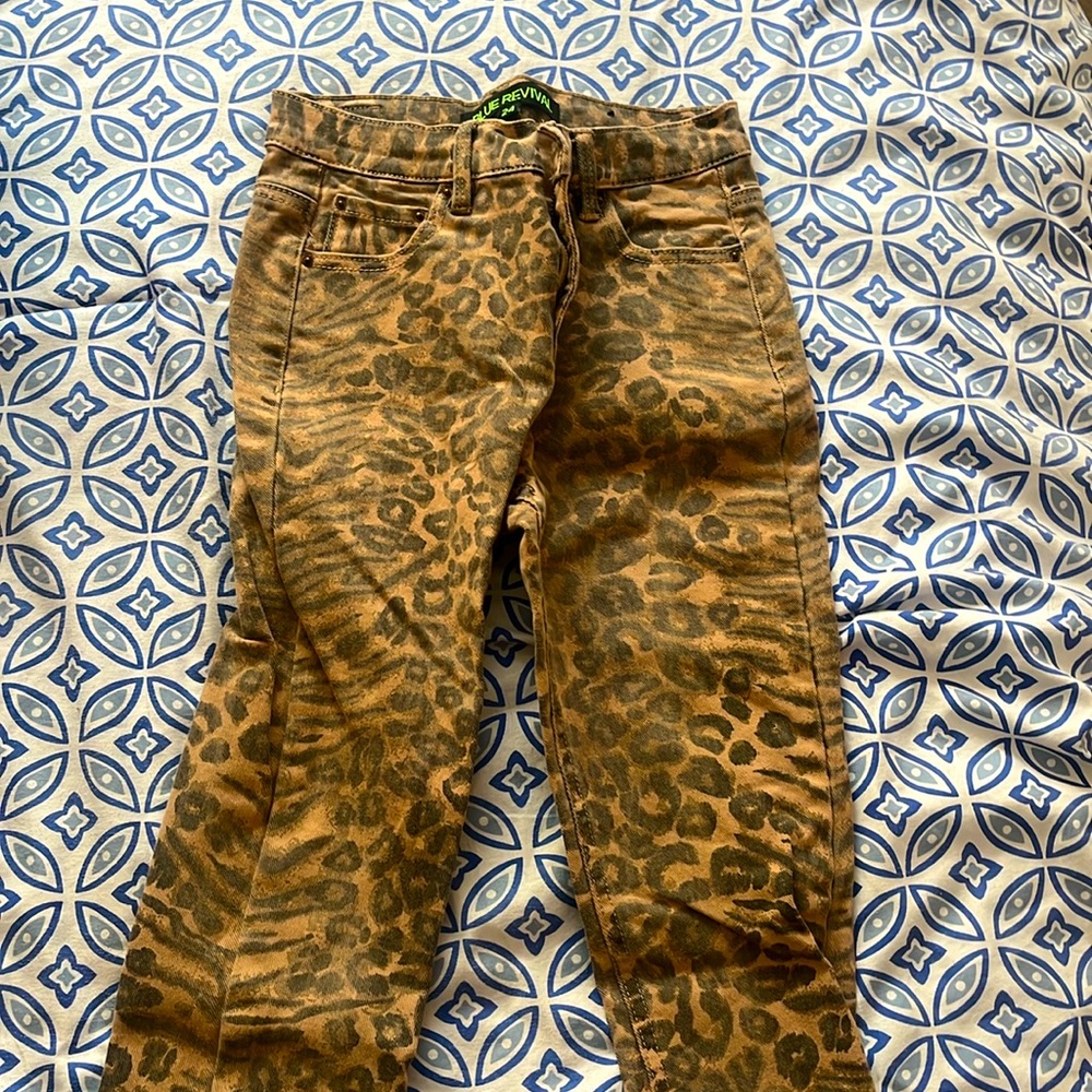 Blue Revival Leopard Print Jeans